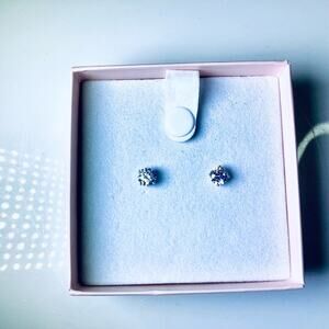 Diamonique sterling silver stud earrings